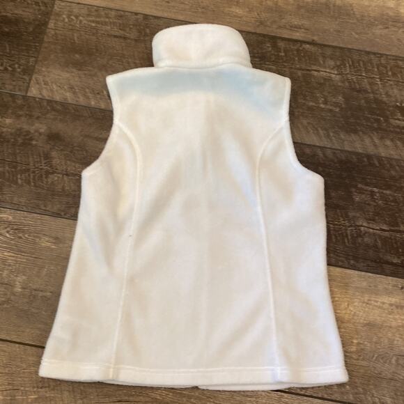 COLUMBIA White Full Zip Fleece Vest Medium - Picture 7 of 7